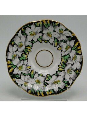 Rosina Bone China Saucer 5 1/2" Wide Floral & Gold Design England